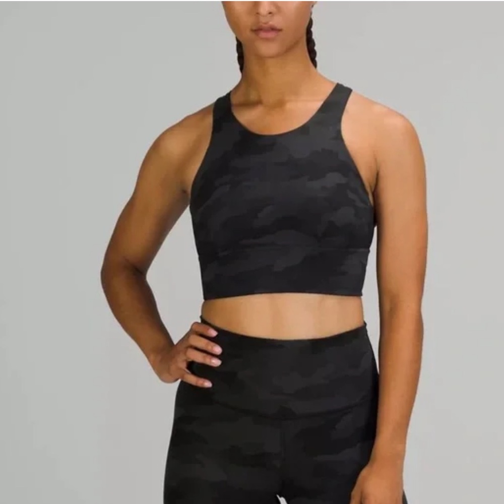 Lululemon Wunder Train Longline Bra * Heritage 365 Camo Deep Coal Multi, size 8